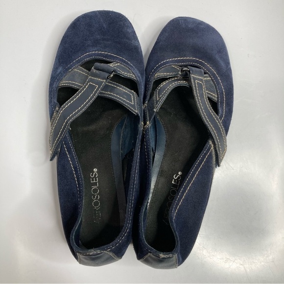 AEROSOLES butterscotch flats navy blue leather size 8.5 - Picture 7 of 8